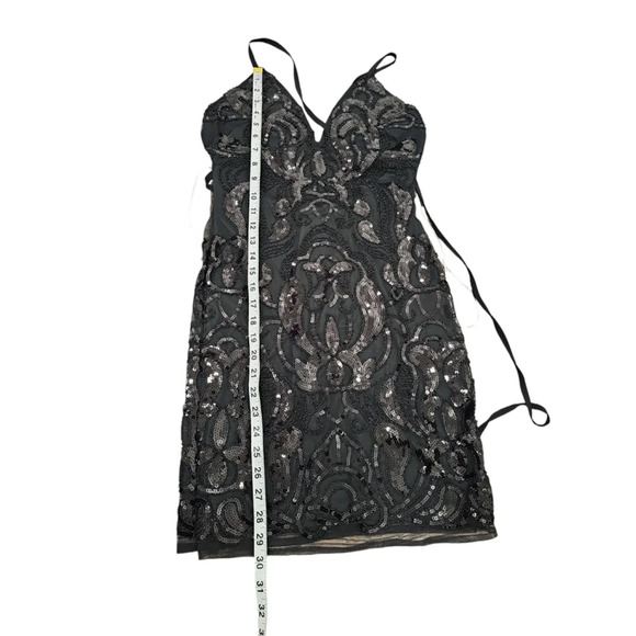 Lulus Spread the Magic Black Sequin Lace-Up Bodycon Mini Dress Sz S - Picture 10 of 11
